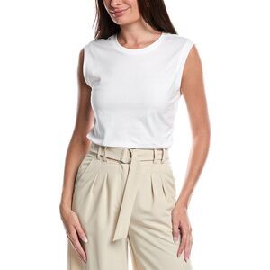 French Connection Womens Ruched Muscle T-Shirt, White